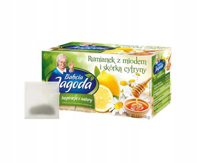 Herbatka owocowo - ziołowa Babcia Jagoda Herbata rumianek z miodem i cytryną 20 torebek