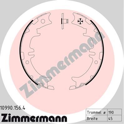 Szczęki hamulcowe ZIMMERMANN 10990.156.4 4659028010