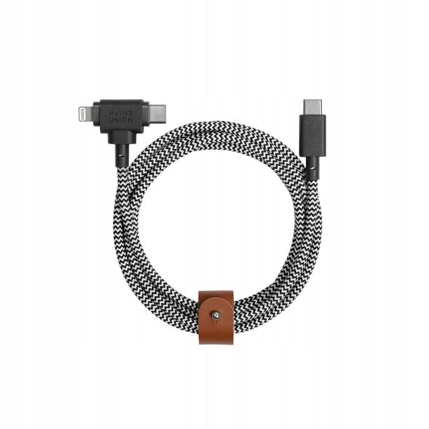 Native Union Belt Universal Cable USB-A – micro-USB/Lightning/USB-C zebra - darmowy odbiór w 22 miastach i bezpłatny zwrot Paczkomatem aż do 15 dni