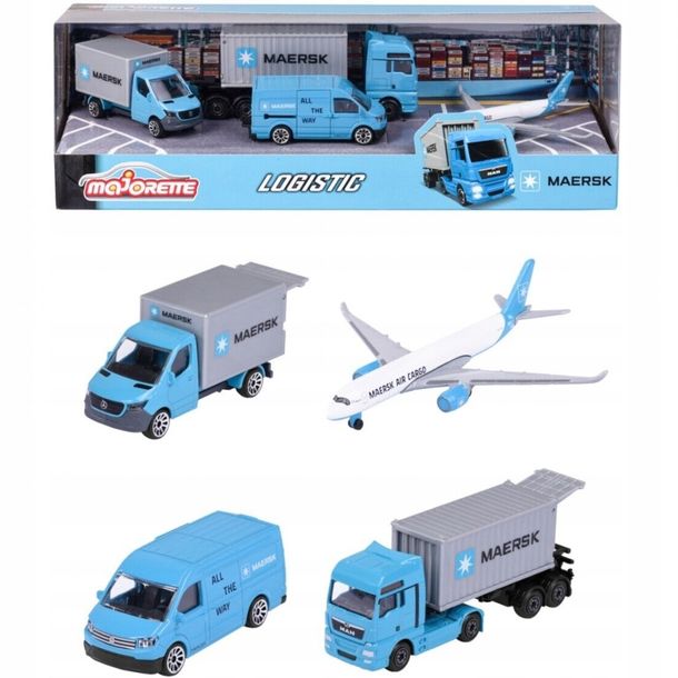 Majorette Samochody Zestaw Podarunkowy Logistic Maersk Giftpack 1:64