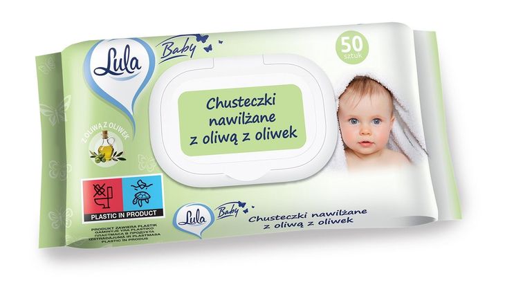 Lula Baby Chusteczki Nawilżane Dla Niemowląt Dzieci Oliwa Oliwek 1op.-50szt