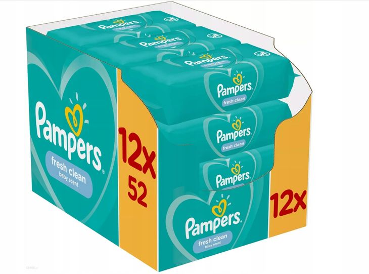 Chusteczki Nawilżane Pampers Fresh Clean 12x52