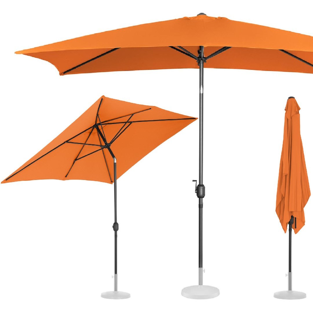 Uniprodo Parasol ogrodowy - pomarańczowy - prostokątny - 200 x 300 cm - uchylny UNI_UMBRELLA_TSQ2030OR_N - 3 LATA GWARANCJI/DARMOWA WYSYŁKA