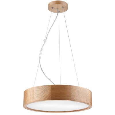 Brązowa lampa wisząca z szklanym kloszem ø 37 cm Eveline – LAMKUR