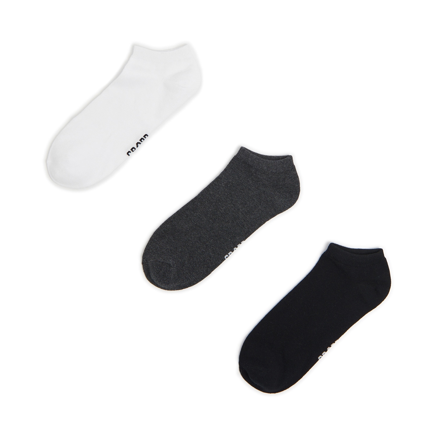 Cropp - 3 pack krótkich skarpet basic - Jasny szary