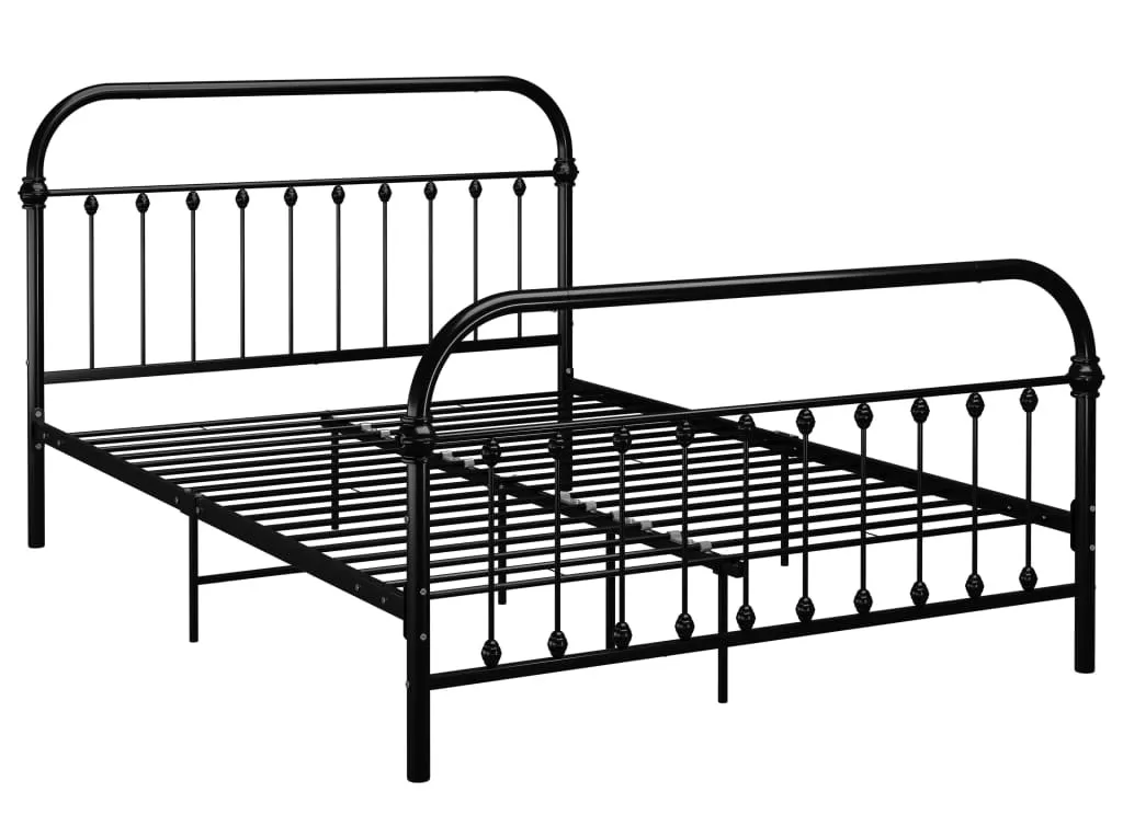 Czarne minimalistyczne łóżko metalowe 180x200 cm D2-N00
