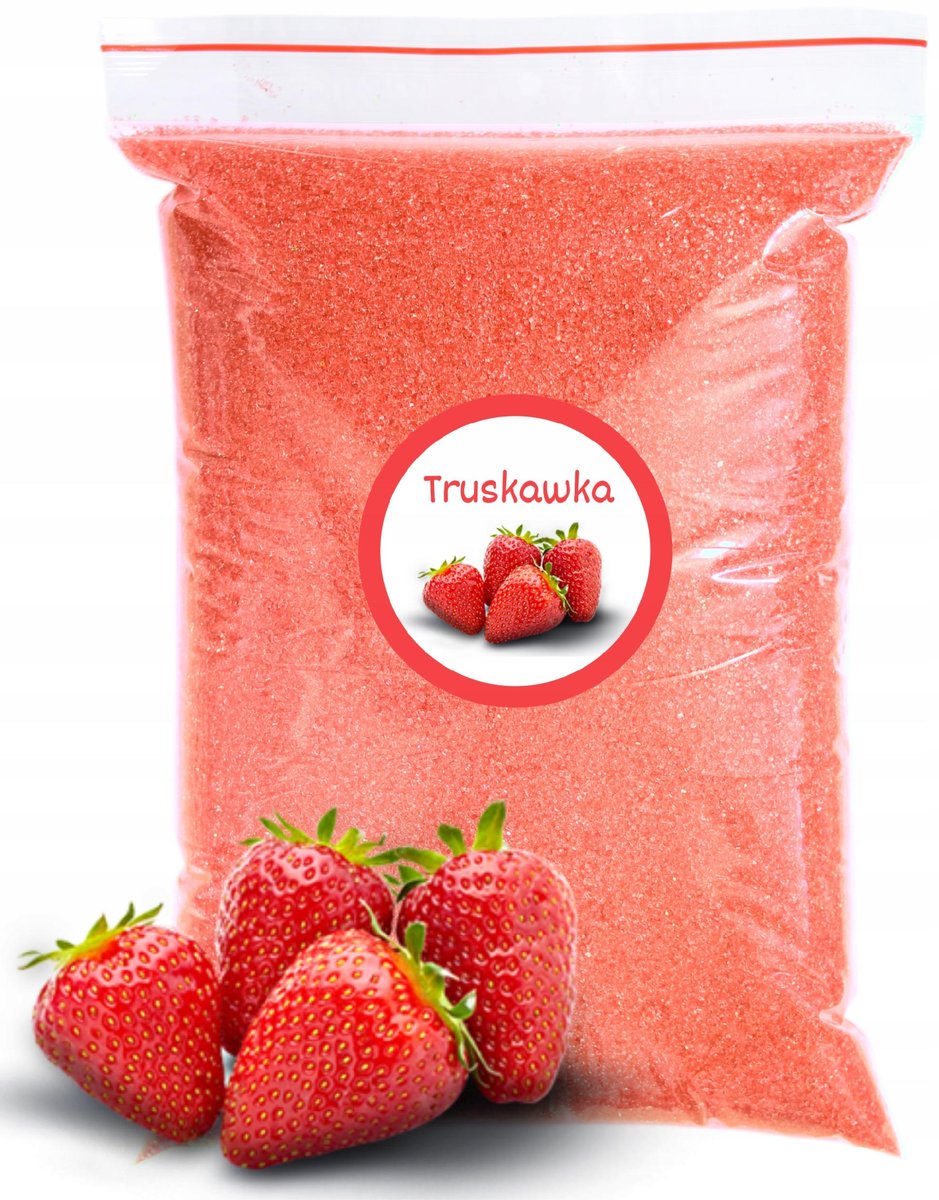 Cukier Czerwony Truskawka 500g 0,5kg Truskawkowy
