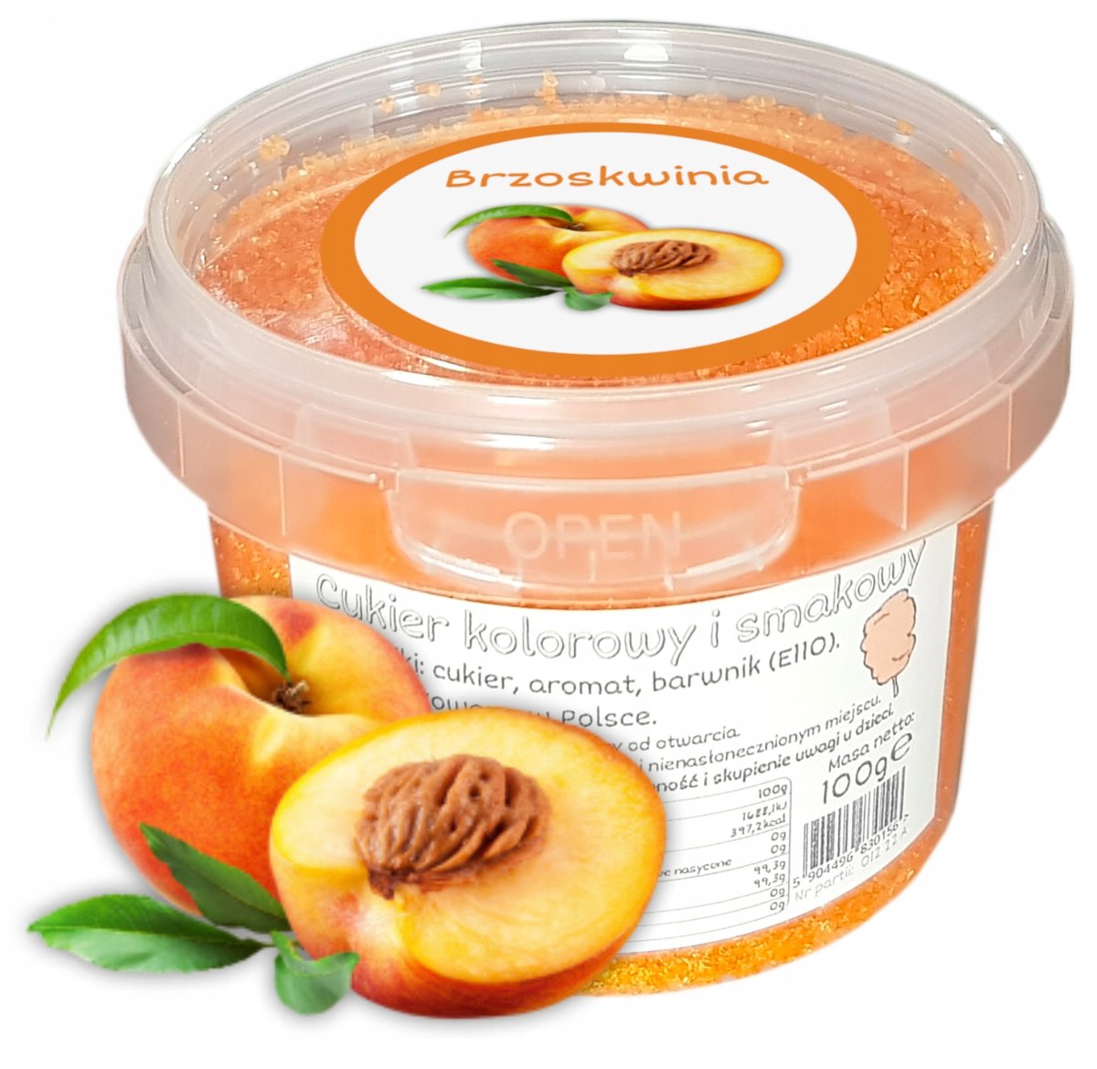 Cukier Do Waty Cukrowej Brzoskwinia 100g wiaderko