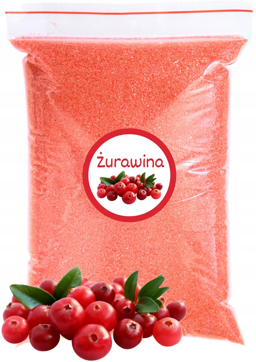 Kolorowy Cukier do Waty Cukrowej Czerwony Żurawina 500g 0,5kg Żurawinowy