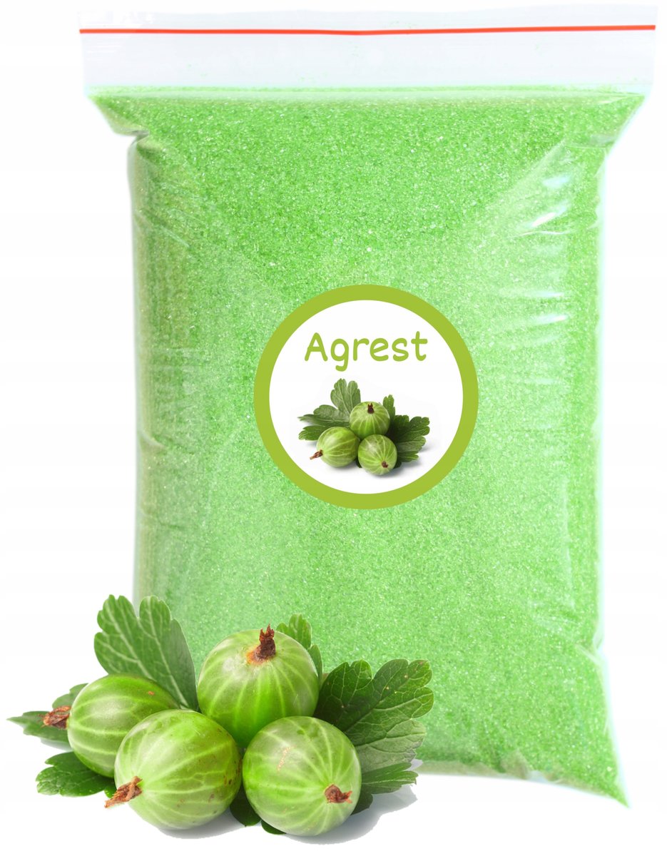 Cukier Do Waty Cukrowej Agrest 1kg Agrestowy Zielony Kolorowy Suchy