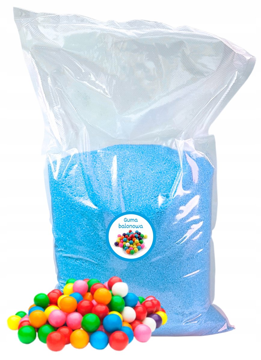 Cukier 5kg Niebieski Guma Balonowa kolorowy worek