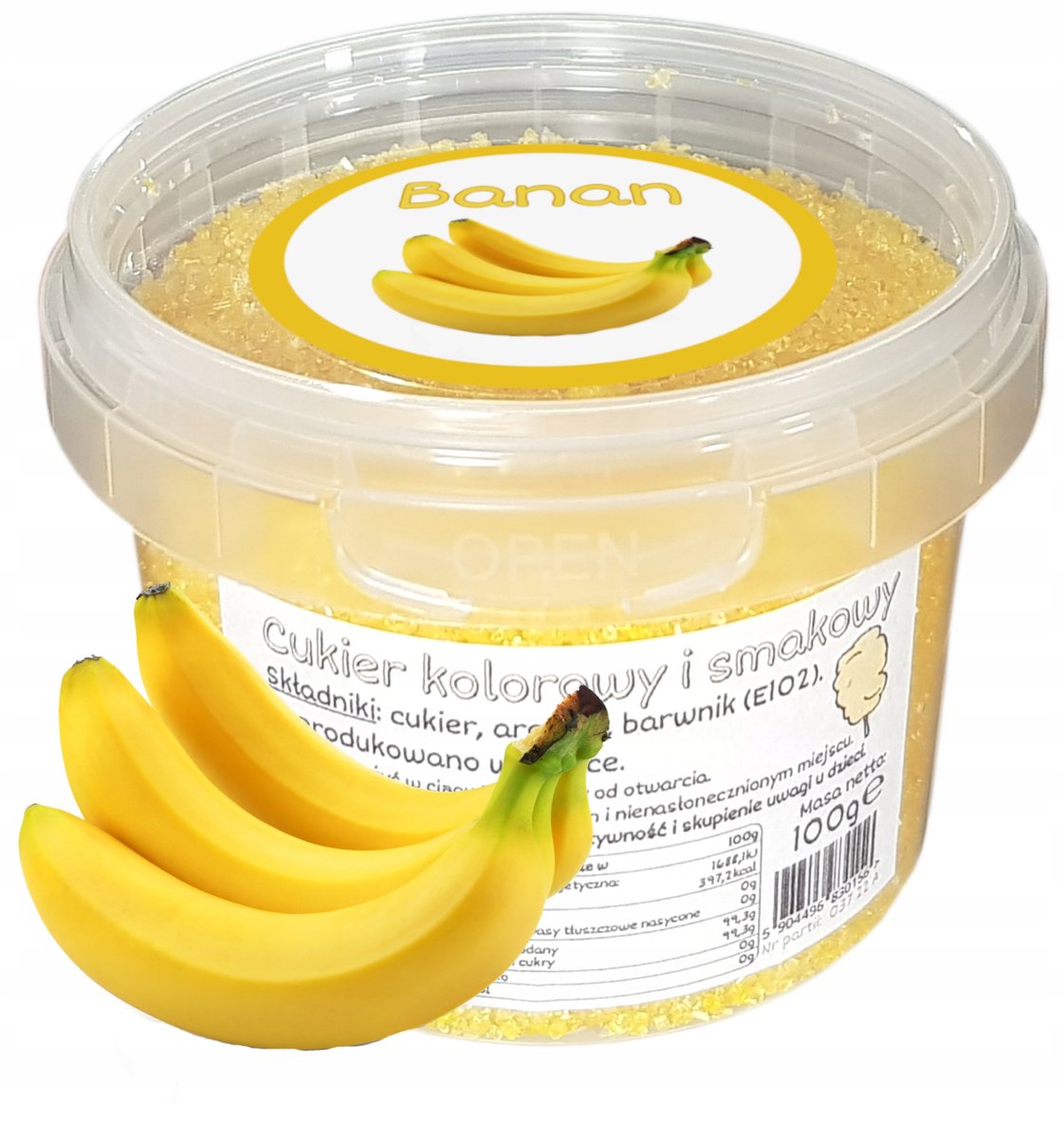 Cukier Do Waty Cukrowej Banan 100g Bananowy wiadro