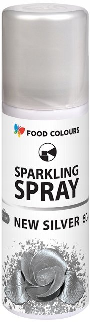 Barwnik Spożywczy w Sprayu 50 ml Food Colours Jadalny w Aerozolu- Srebrny