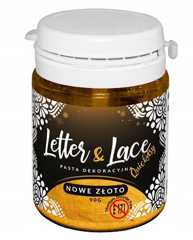 Dekoracyjna Pasta Do Koronek - LETTER&LACE Cukiernicza 90g - NOWE ZŁOTO