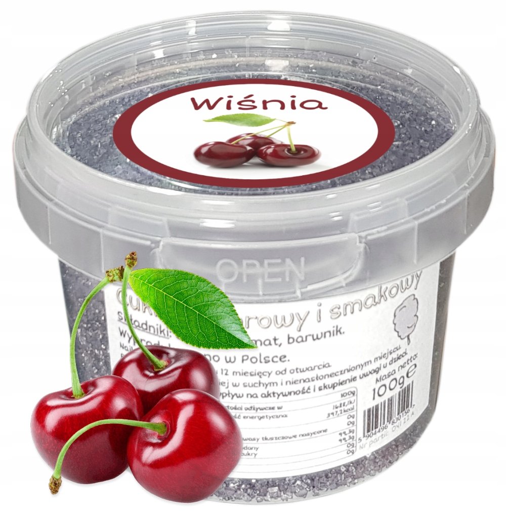 Cukier Do Waty Cukrowej Wiśnia 100g Wiśniowy