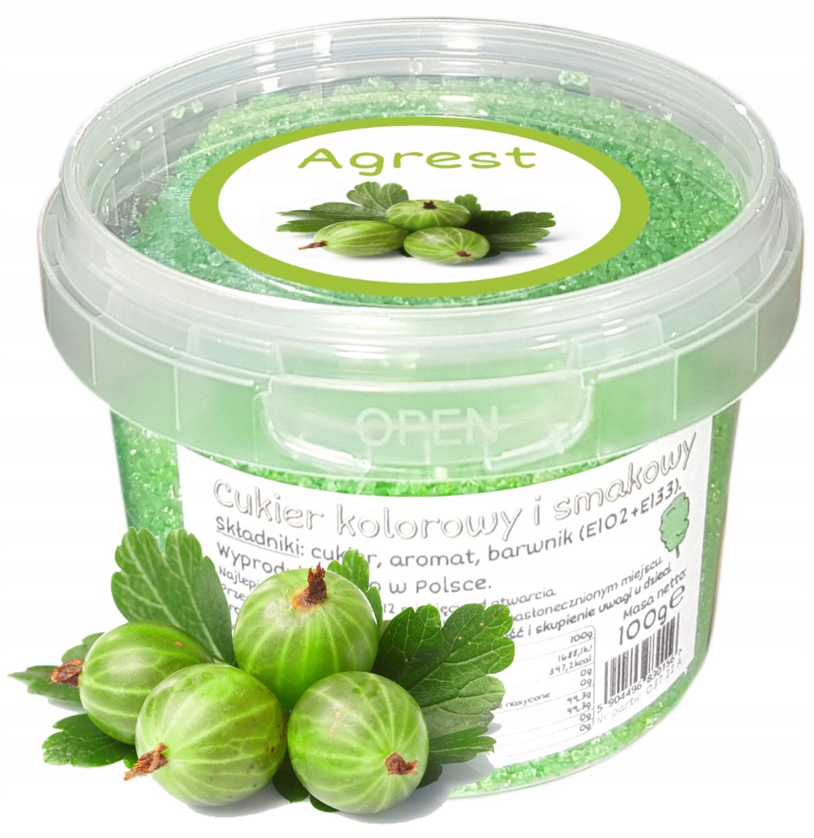 Cukier Do Waty Cukrowej Agrest 100g kolorowy
