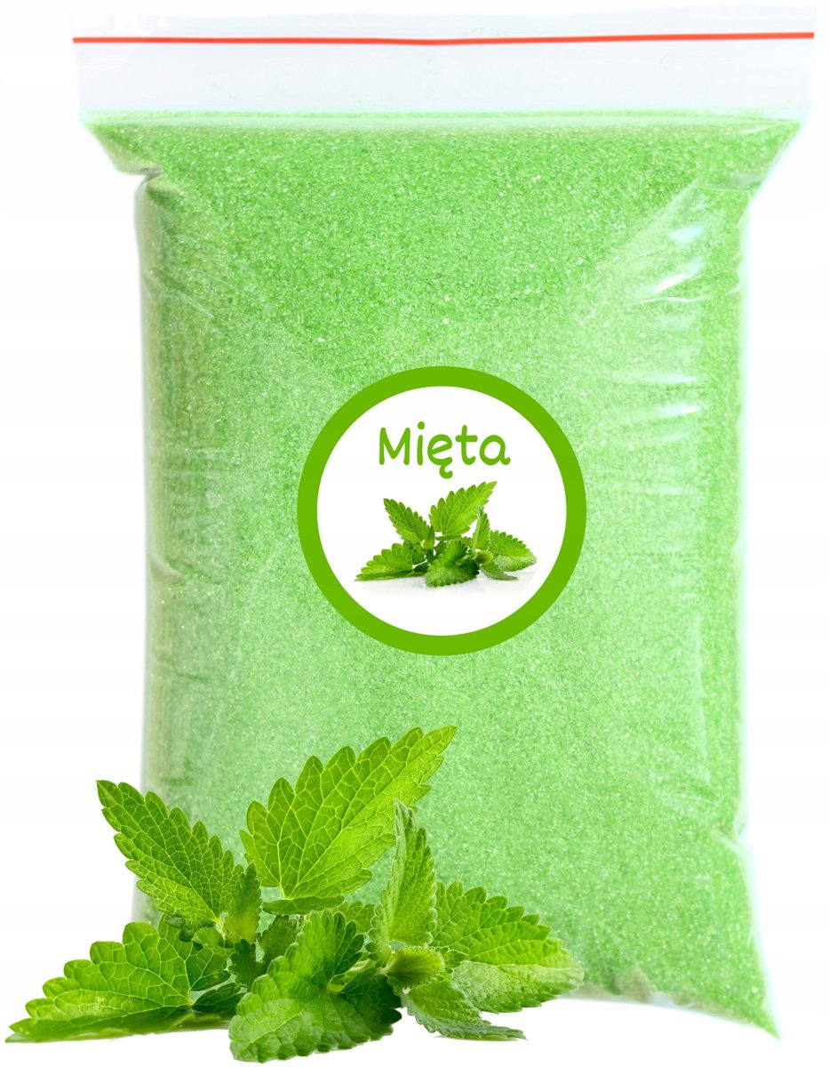 Cukier Do Waty Cukrowej Mięta 1kg Miętowy Zielony Kolorowy Suchy