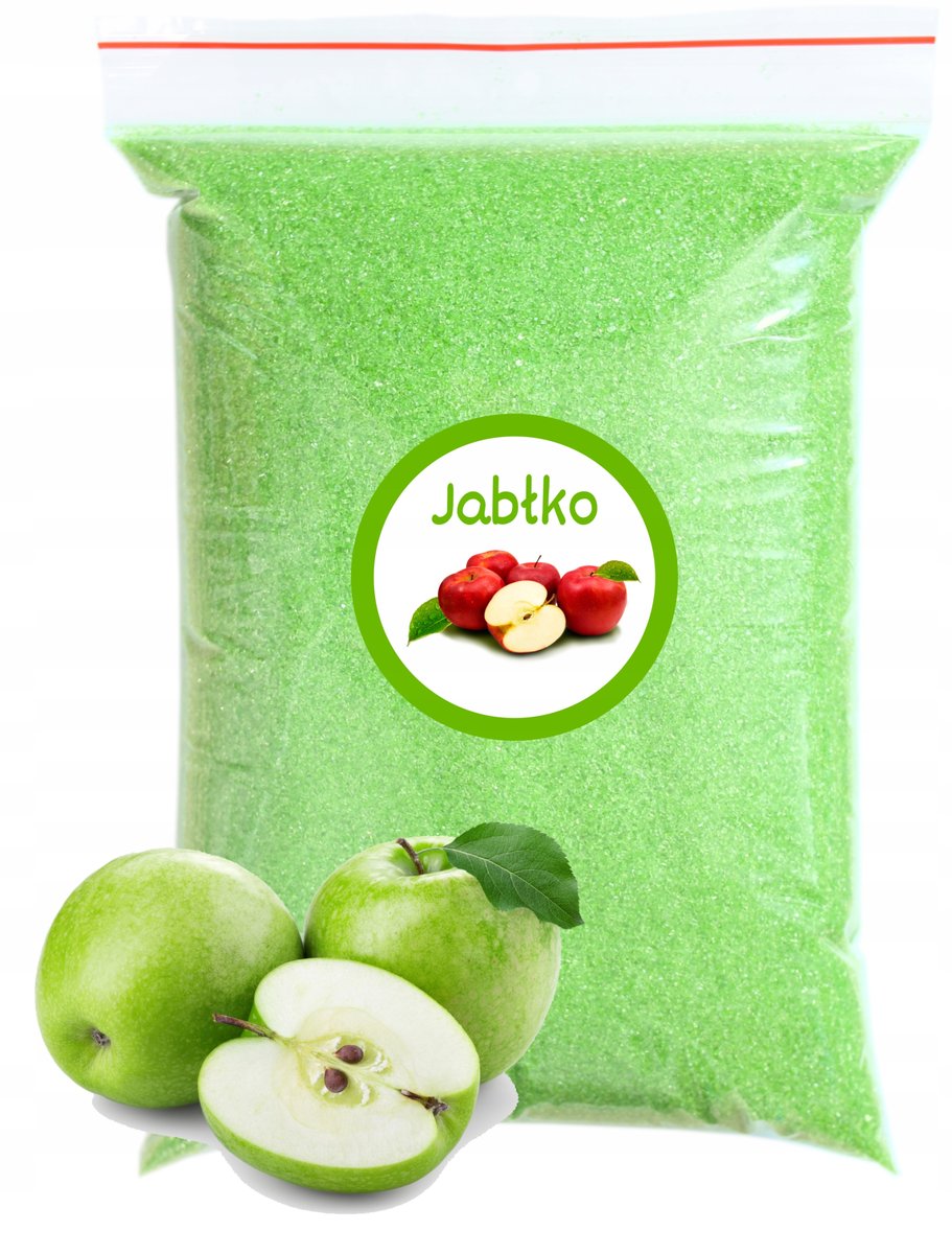 Cukier Do Waty Cukrowej Jabłko 1kg Zielony Jabłkowy Kolorowy Suchy