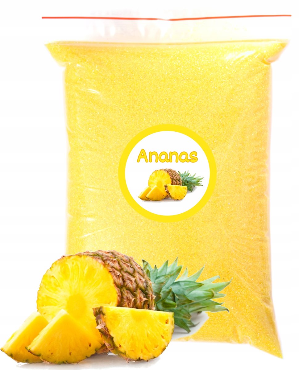 Cukier Do Waty Cukrowej Ananas 1kg Ananasowy Żółty Kolorowy Suchy