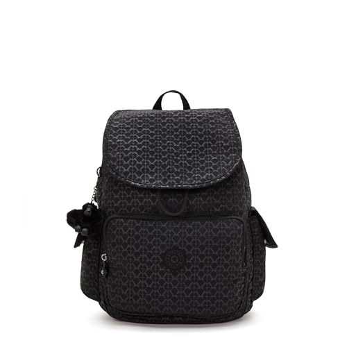 Kipling CITY PACK Średni Plecak, Signature Emb Czarny