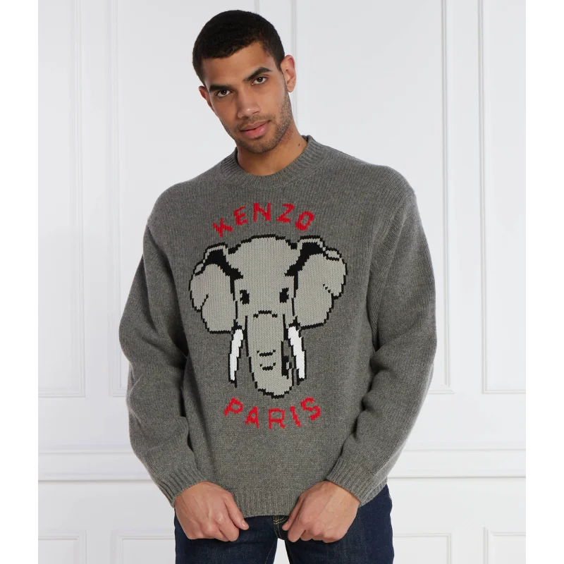 Kenzo Wełniany sweter Comfort fit