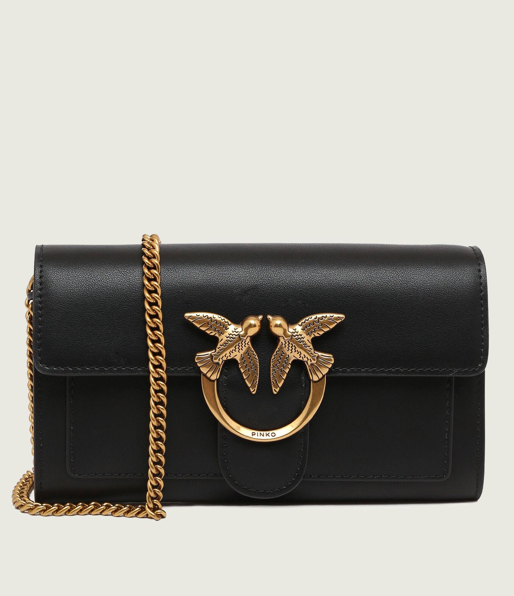 Pinko Skórzana listonoszka LOVE ONE WALLET C VITELLO SETA