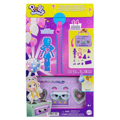 Polly Pocket, Imprezowa moda, zestaw z niespodziankami, laleczka i akcesoria