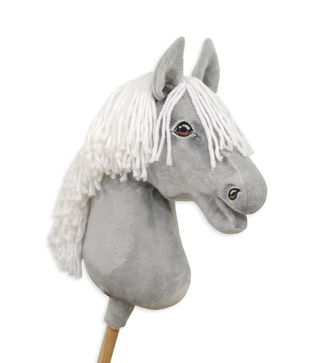 Hobby Horse Duży Koń Na Kiju Premium - Siwy A3