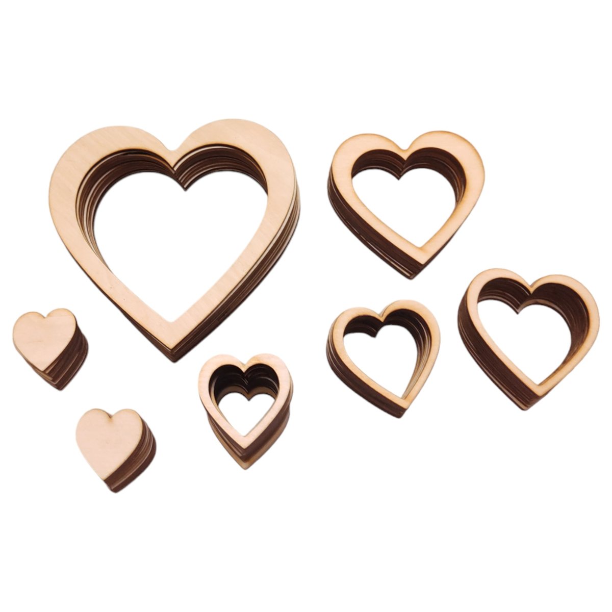 Zestaw serc, obręcze drewniane, baza do łapaczy snów 75 el. / Iksber