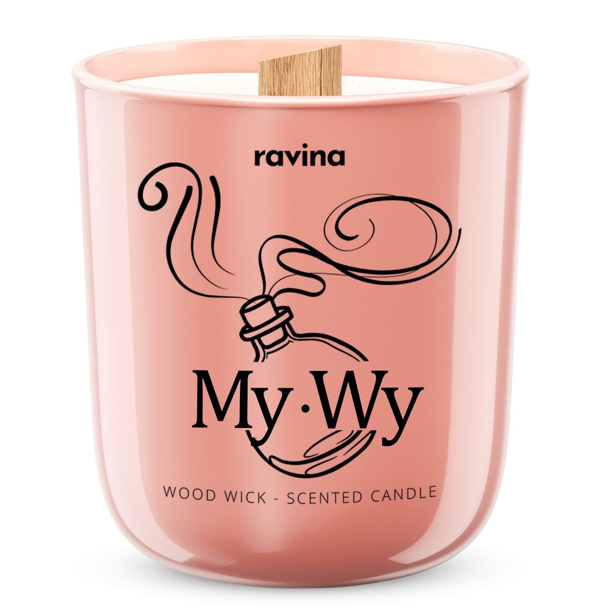 MY WY sojowa perfumowana świeca zapachowa w szkle, drewniany knot Amor  / RAVINA.pl