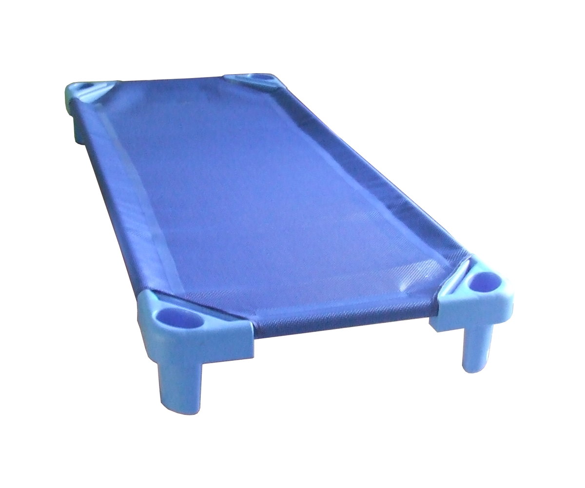Leżak łóżeczko dla dzieci przedszkolny FARTUŚ 4K Niebieski