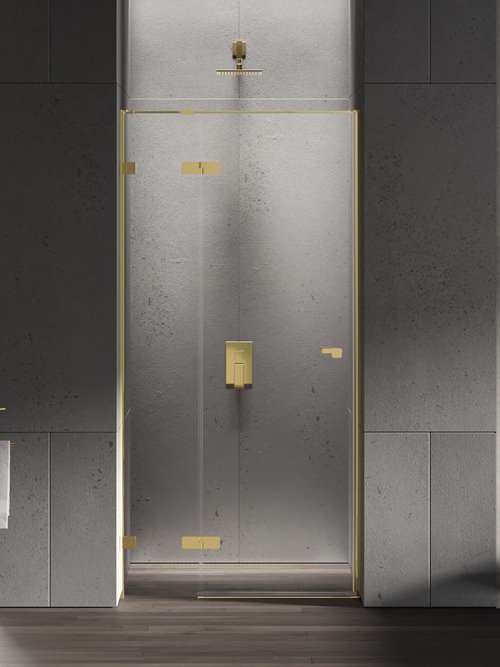 Złote drzwi prysznicowe uchylne 100 cm lewe EXK-4675 Eventa Gold Shine New Trendy