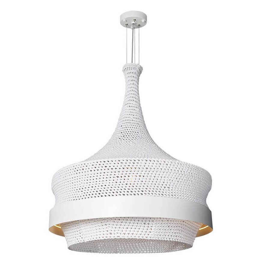 Szydełkowa lampa regulowana Dota 5031 Amplex LED 32W 3000K wisząca do salonu biała