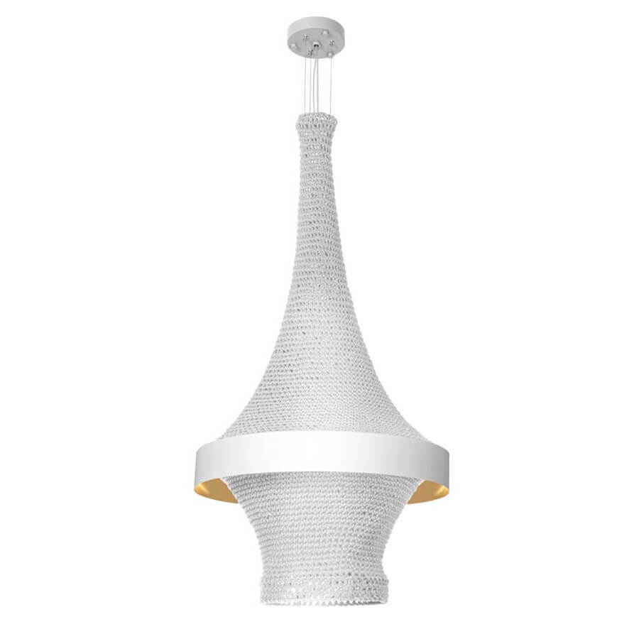 Zwieszana lampa bawełniana Dota 5034 Amplex LED 26W 3000K rustykalna do salonu biała