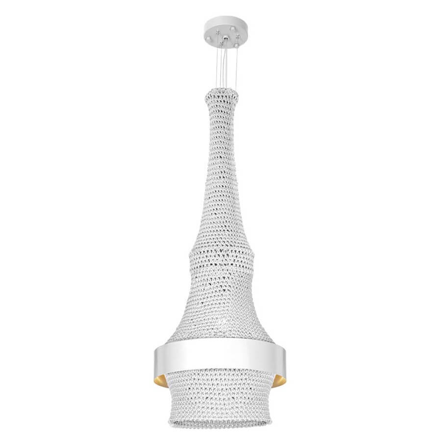 Szydełkowa lampa wisząca Dota 5037 Amplex LED 20W 3000K salonowa nad stół biała