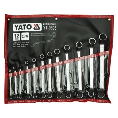 Yato Klucze oczkowy odgięte z polerowaną główką kpl 6-32 mm, 12 szt. YT-0398