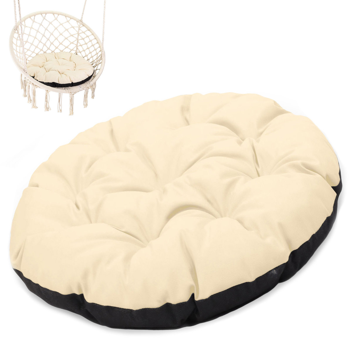 Wisząca poduszka na krzesło 60 cm poduszka na krzesło ogrodowe papasan poduszka na siedzenie krzesła grube poduszki do siedzenia do mebli rattanowyc..