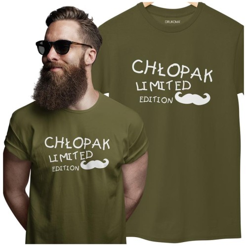 KOSZULKA NA WALENTYNKI PREZENT DLA CHŁOPAKA CHŁOPAK LIMITED EDITION KOLOR KHAKI