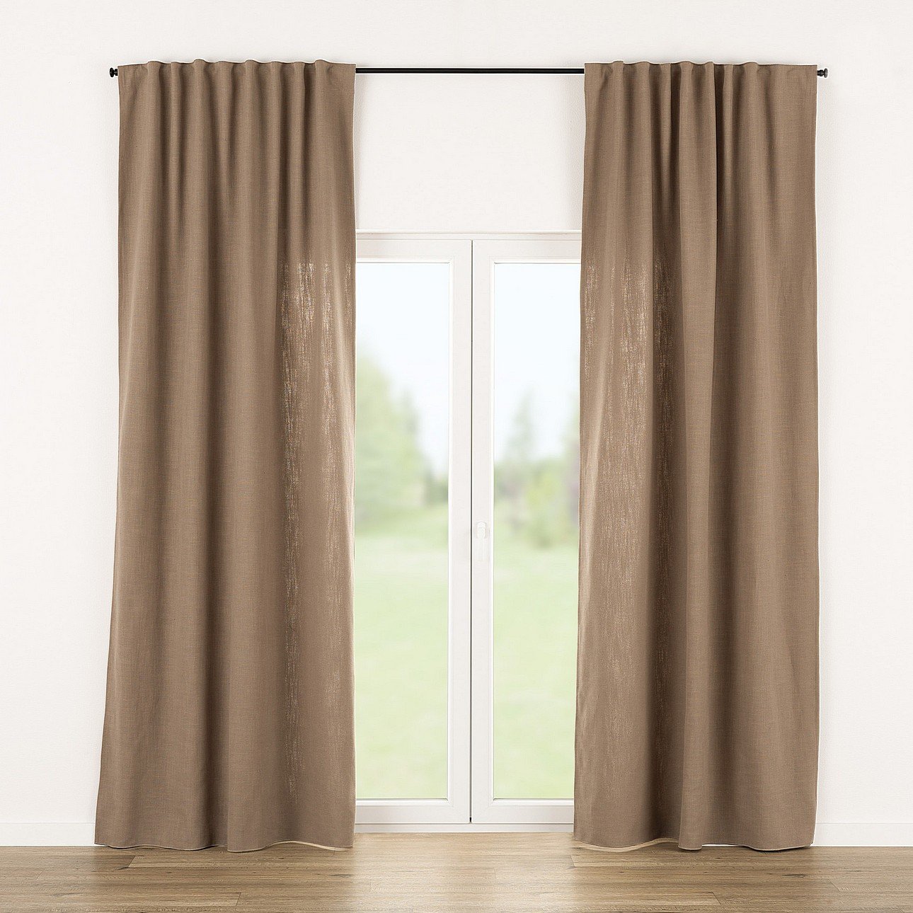 Zasłona gotowa na taśmie marszczącej 140x280cm light brown 1 szt.
