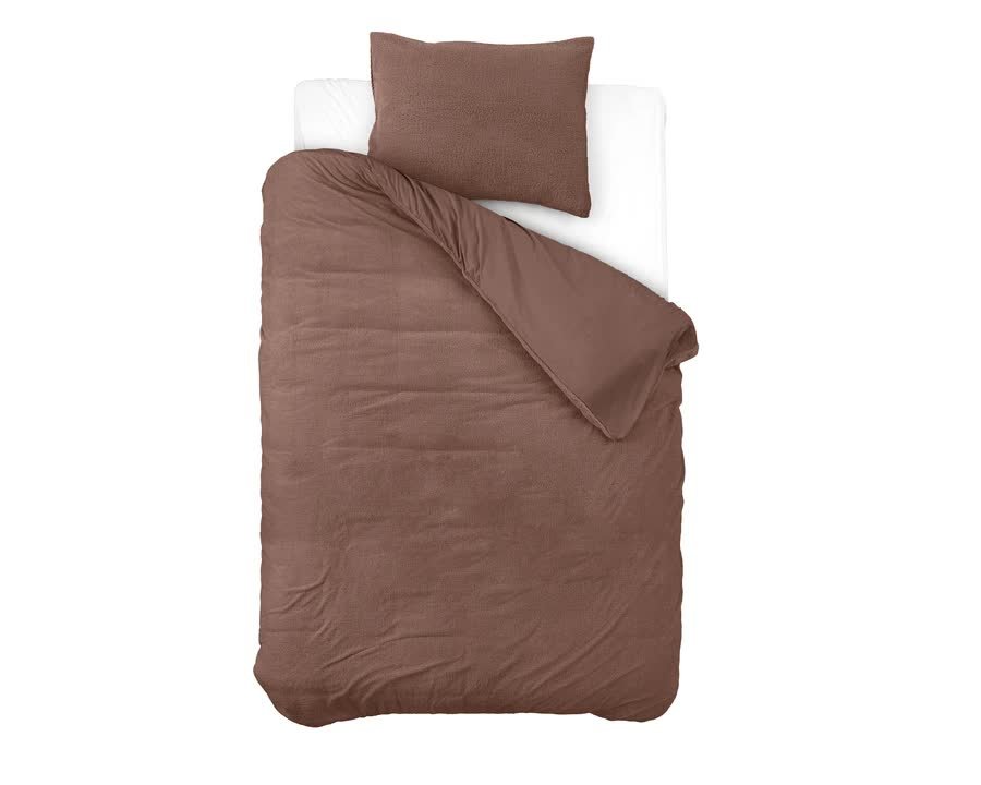 140X220 Teddy Kpl Pościeli Pluszowej Brąz