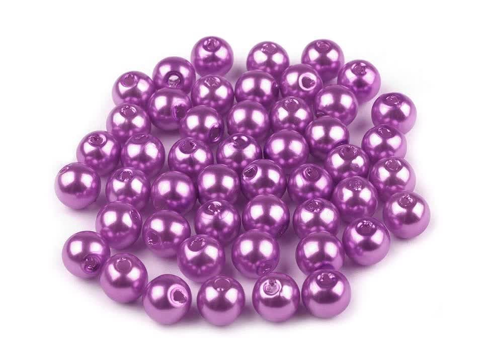 Perełki Plastik Glance Ciemny Fiolet 6Mm 50Szt