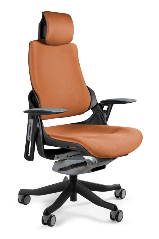 Unique Wau fotel biurowy czarny/tkanina mandarin W-609-B-BL405