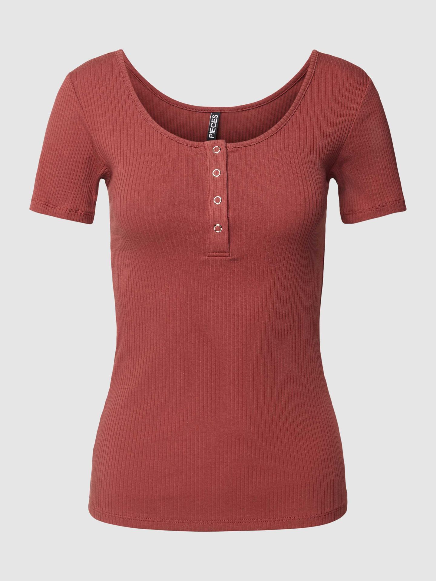 T-shirt z listwą guzikową model ‘KITTE’