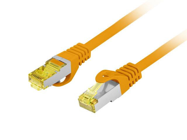 Patchcord lanberg s/ftp kat.6a 1m lszh cu fluke passed pomarańczowy