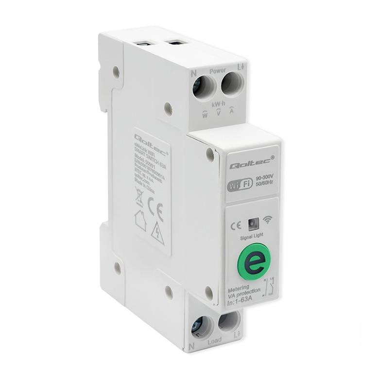 Qoltec 63a din z licznikiem energii elektyrcznej ewelink od sonoff
