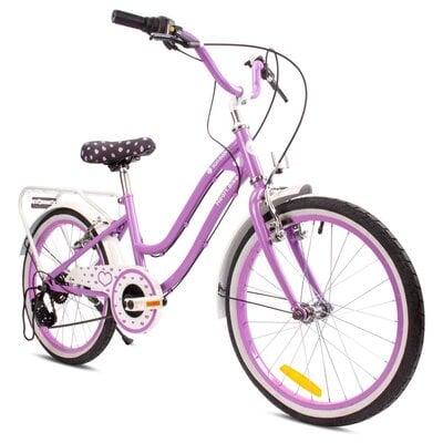 Rower dziecięcy SUN BABY Heart bike 20 cali dla dziewczynki Fioletowy