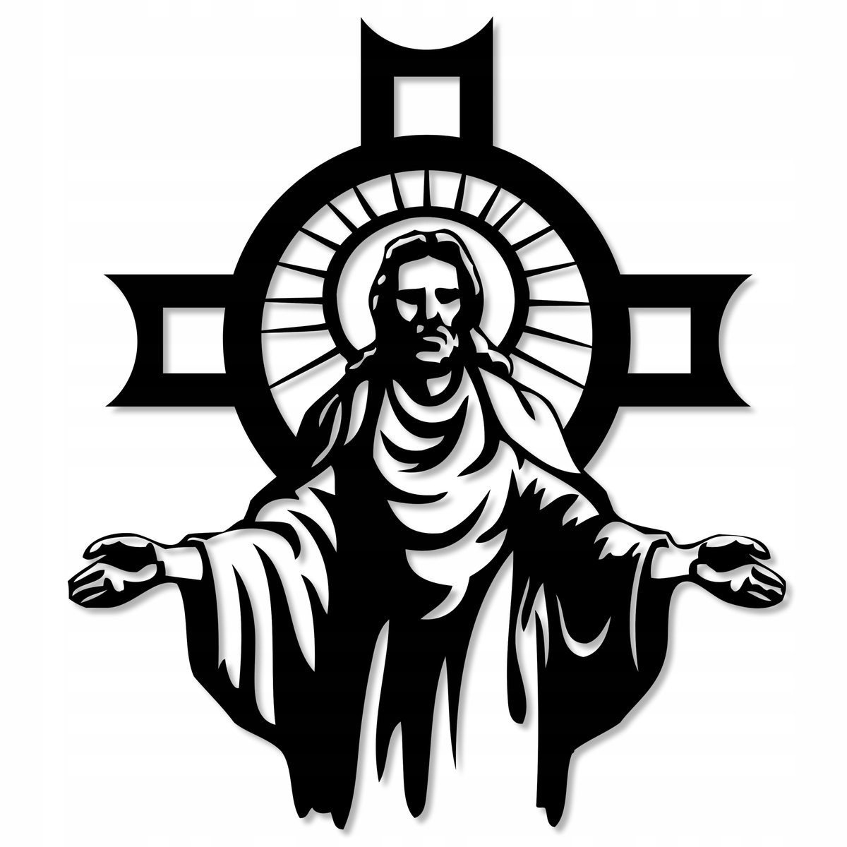 JEZUS CHRYSTUS OBRAZ AŻUROWY NA ŚCIANĘ KRZYŻ AŻUR DEWOCJONALIA RELIGIJNE 3d