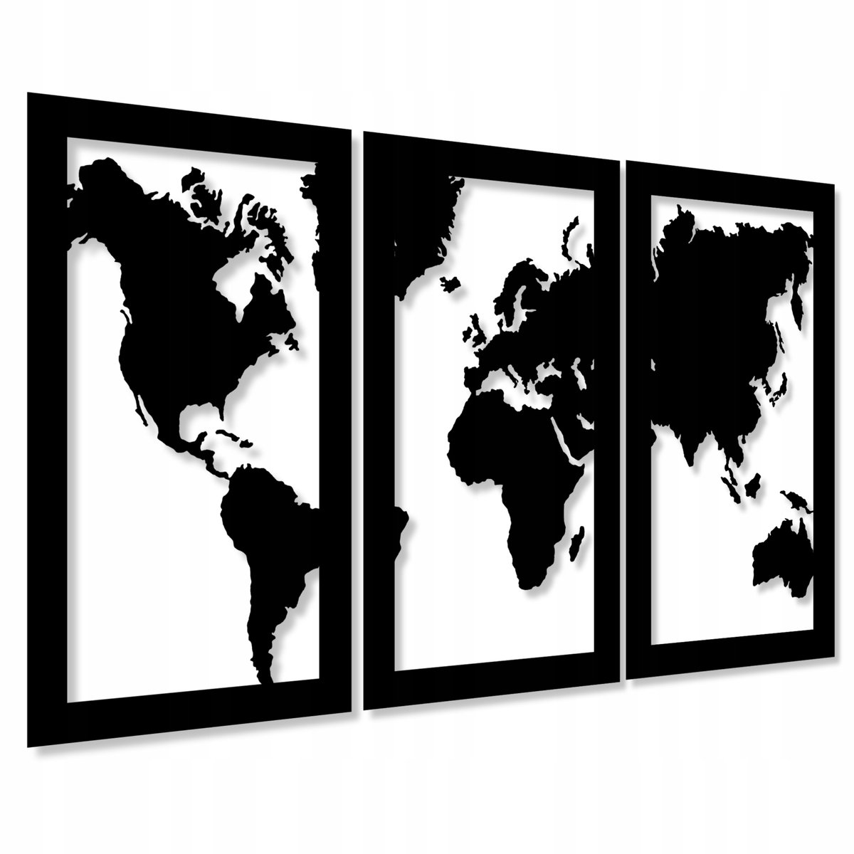 MAPA ŚWIATA NA ŚCIANĘ PANELE ŚCIENNE DEKORACJA 3D DREWNIANA MAPA OBRAZ