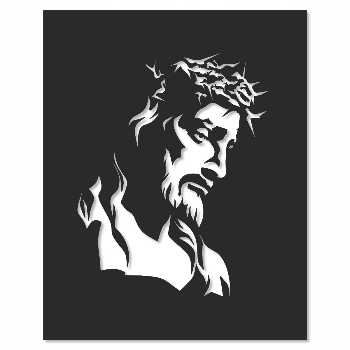 OBRAZ JEZUS DEKORACJA AŻUROWA Z DREWNA PANEL AŻUR DEWOCJONALIA KRZYŻ OBRAZY
