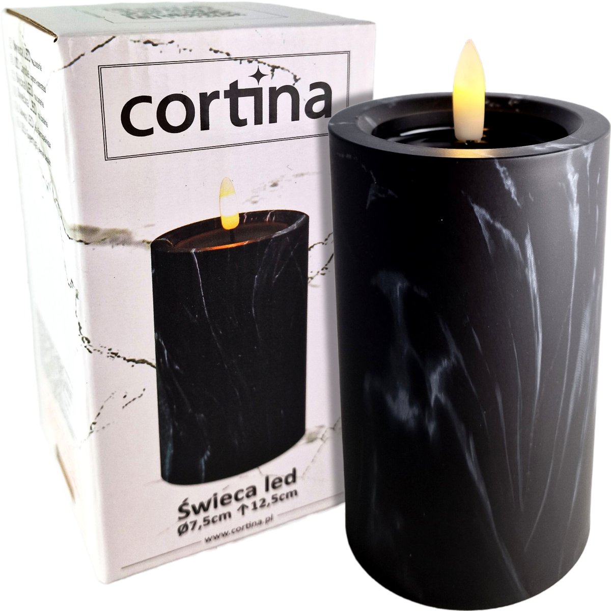 ŚWIECA LED EFEKT PŁOMIENIA NA BATERIE 12,5CM WKŁAD ZNICZ ŚWIECZKA PŁOMIEŃ